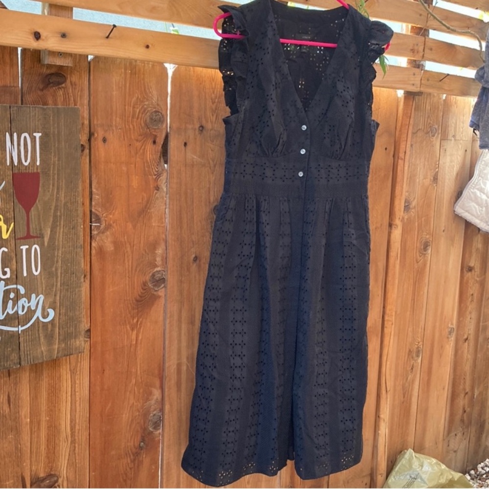 J. Crew eyelet button down dress size 8